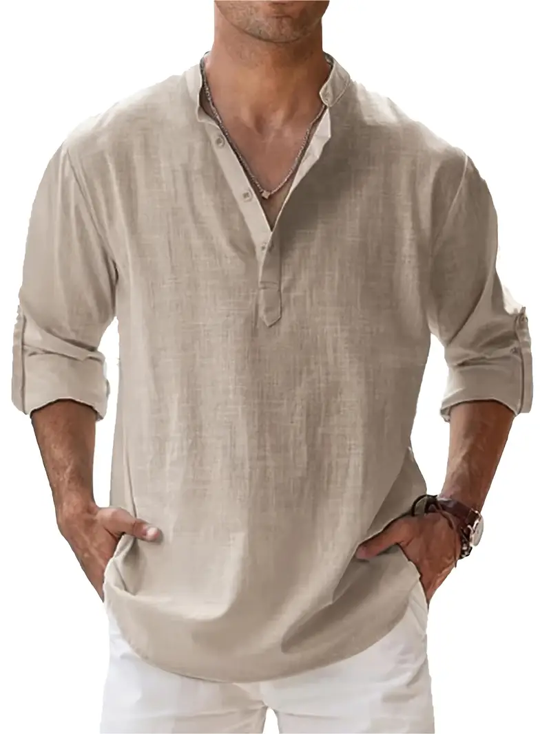 Chemise Homme Coton-Lin Épais